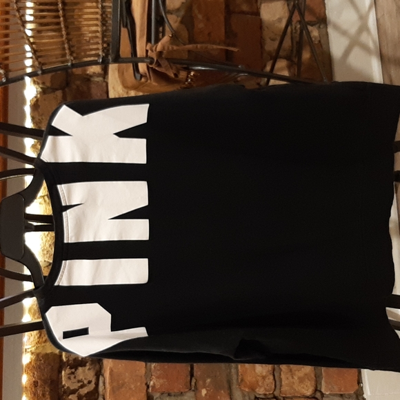Women's Size L Victoria's Secret Pink Black Sweatshirt White Pink On The Back - Picture 4 of 7